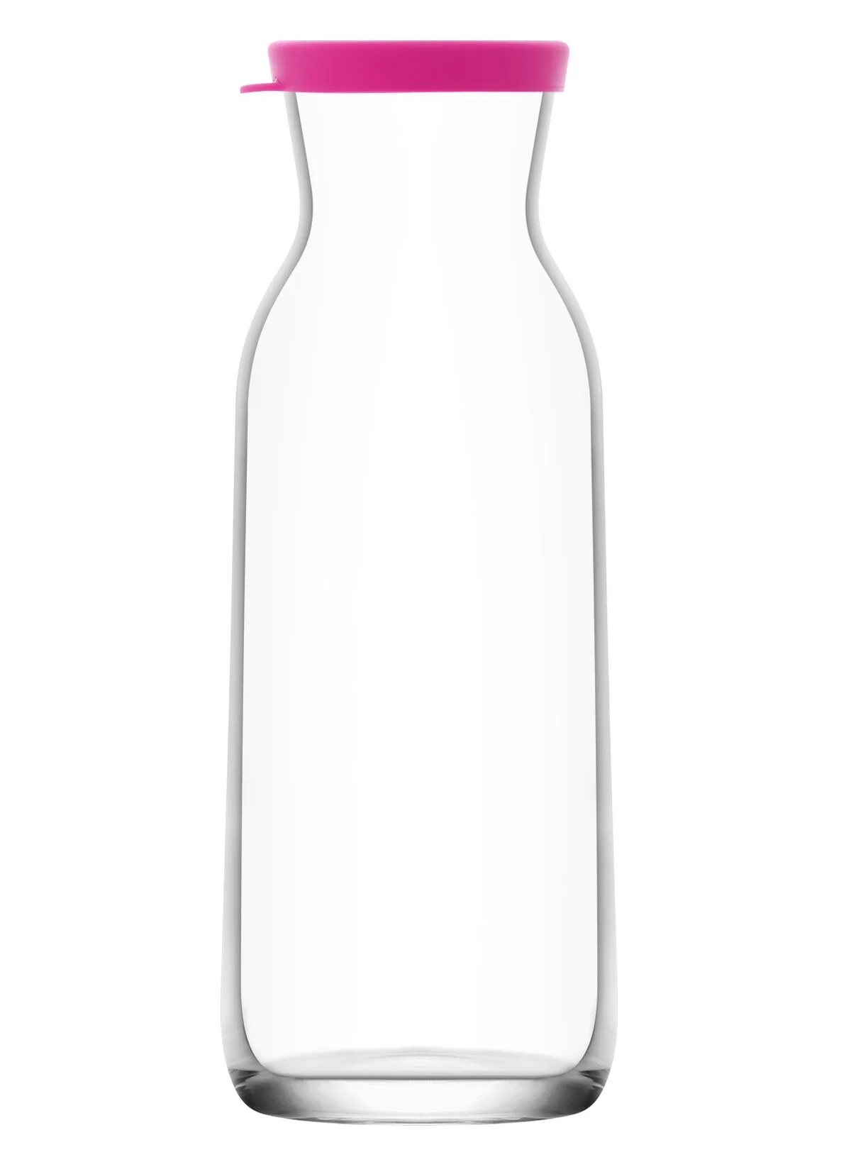 Lav FONTE Glas Karaffe mit PINK Silikon Deckel 1,2 Liter