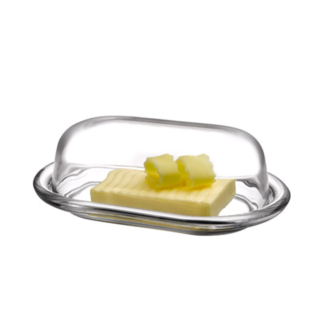 Pasabahce BASIC 98402 Elegante Butterdose mit Deckel aus Glas