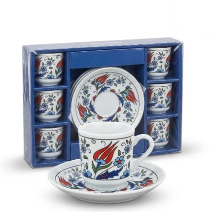 BOSPHORUS Traditionelle Türkische Mokkatassen 6er Set 12-teilig