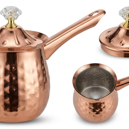 TELVE Cezve Kännchen Edelstahl Kupferlook 200 - 400 - 600 ml