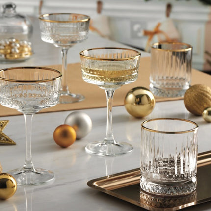 Pasabahce ELYSIA GOLD 440437 Gin Cocktail Glas Dessertglas 4er Set