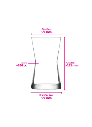 Lav DERIN Trinkgläser 350ml LANG 6 Stück