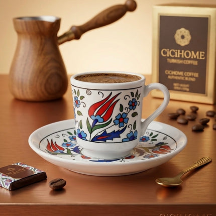 BOSPHORUS Traditionelle Türkische Mokkatassen 6er Set 12-teilig