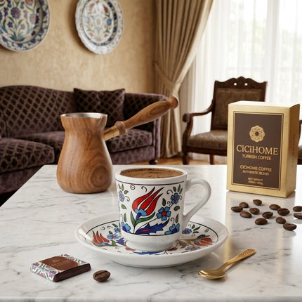 BOSPHORUS Traditionelle Türkische Mokkatassen 6er Set 12-teilig