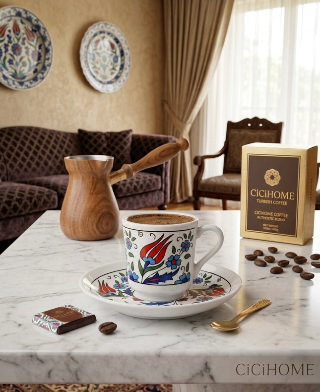 BOSPHORUS Traditionelle Türkische Mokkatassen 6er Set 12-teilig