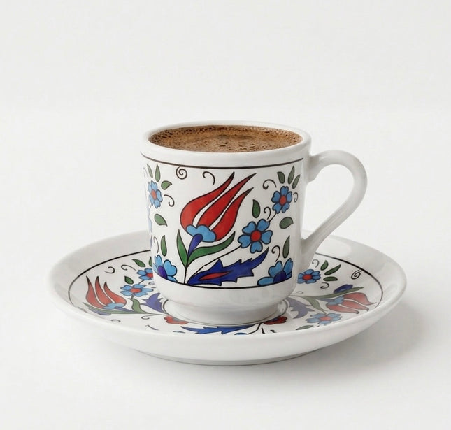 BOSPHORUS Traditionelle Türkische Mokkatassen 6er Set 12-teilig