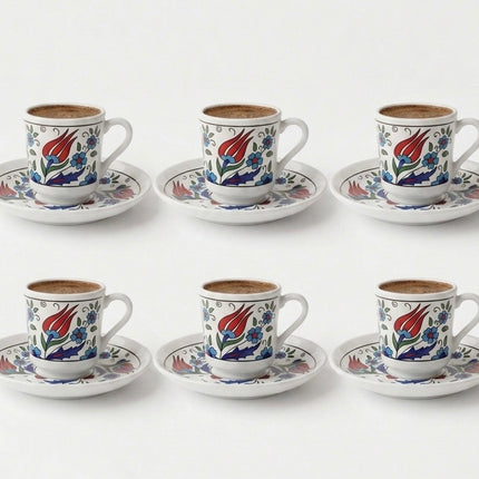 BOSPHORUS Traditionelle Türkische Mokkatassen 6er Set 12-teilig