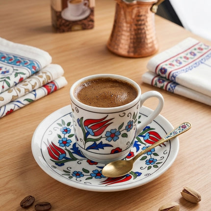 BOSPHORUS Traditionelle Türkische Mokkatassen 6er Set 12-teilig