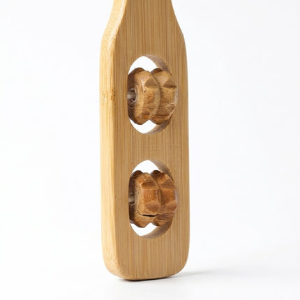 Rückenkratzer aus Holz mit Massage-Rollen (ca. 45-50 cm) – Ergonomischer Bambus-Kratzer