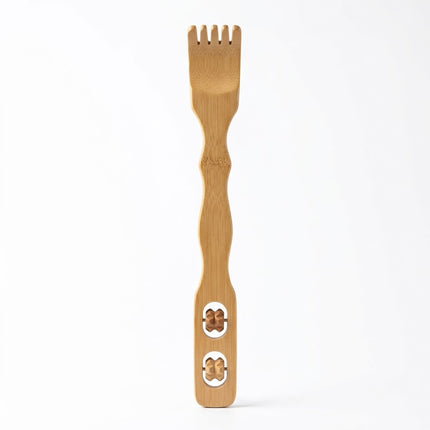 Rückenkratzer aus Holz mit Massage-Rollen (ca. 45-50 cm) – Ergonomischer Bambus-Kratzer