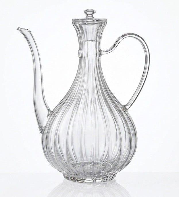 JOY Elegante Ölkanne Olivenöl Gießkanne aus Glas 750 ml