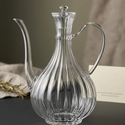 JOY Elegante Ölkanne Olivenöl Gießkanne aus Glas 750 ml