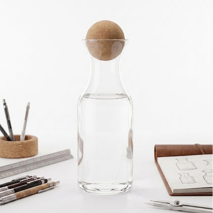 JOY Stylische WasserKaraffe mit Kork Deckel 1,5 Liter