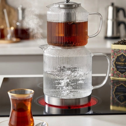 JOY Türkische Teekanne aus GLAS - Hitzebeständig und Induktion