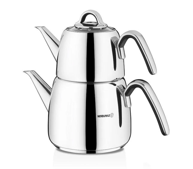 Korkmaz-VERTEX-A197-Tu-rkische-Teekanne-Silber-Schwarz-Induktion-1