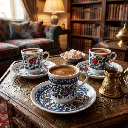 BOSPHORUS Traditionelle Türkische Mokkatassen 6er Set 12-teilig