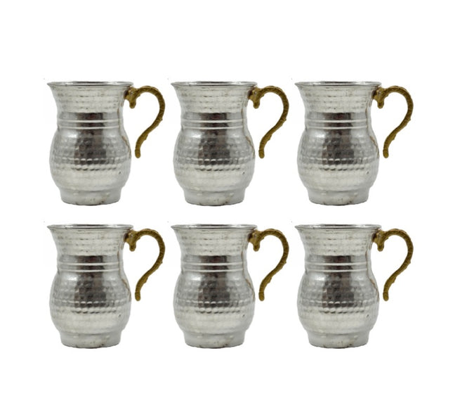 Kupfer-Silber-Ayran-Becher-6er