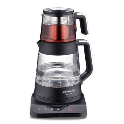 Korkmaz Prosense GLAS Teekocher SCHWARZ 1,0L - 1,8L