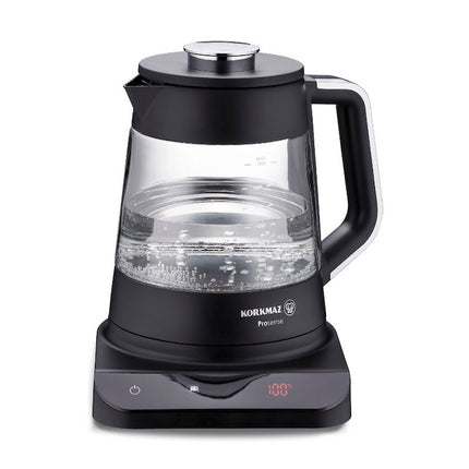 Korkmaz Prosense GLAS Teekocher SCHWARZ 1,0L - 1,8L