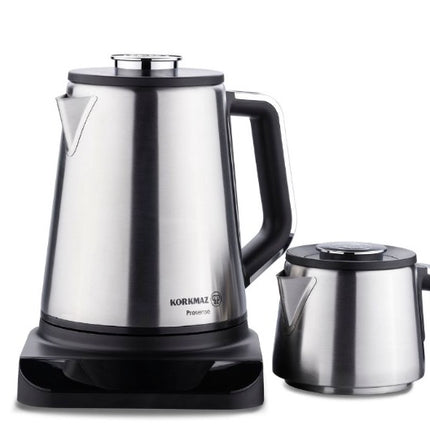 Korkmaz Prosense EDELSTAHL Teekocher SCHWARZ 1,0L - 1,8L