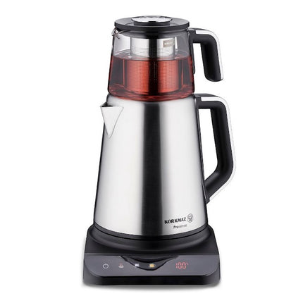 Korkmaz Prosense GLAS & EDELSTAHL Teekocher SCHWARZ 1,0L - 1,8L