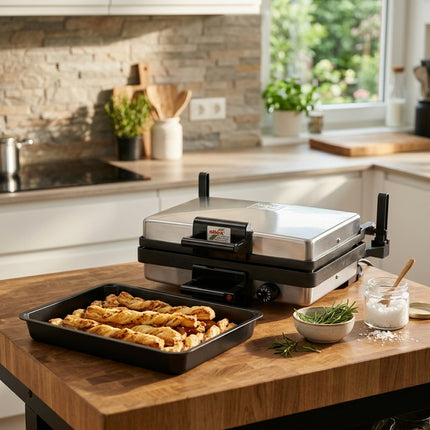 SILEX Multigrill Kontaktgrill Silber + Auflaufform 9cm Hoch