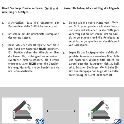 Silex-Kasserole-Hinweise