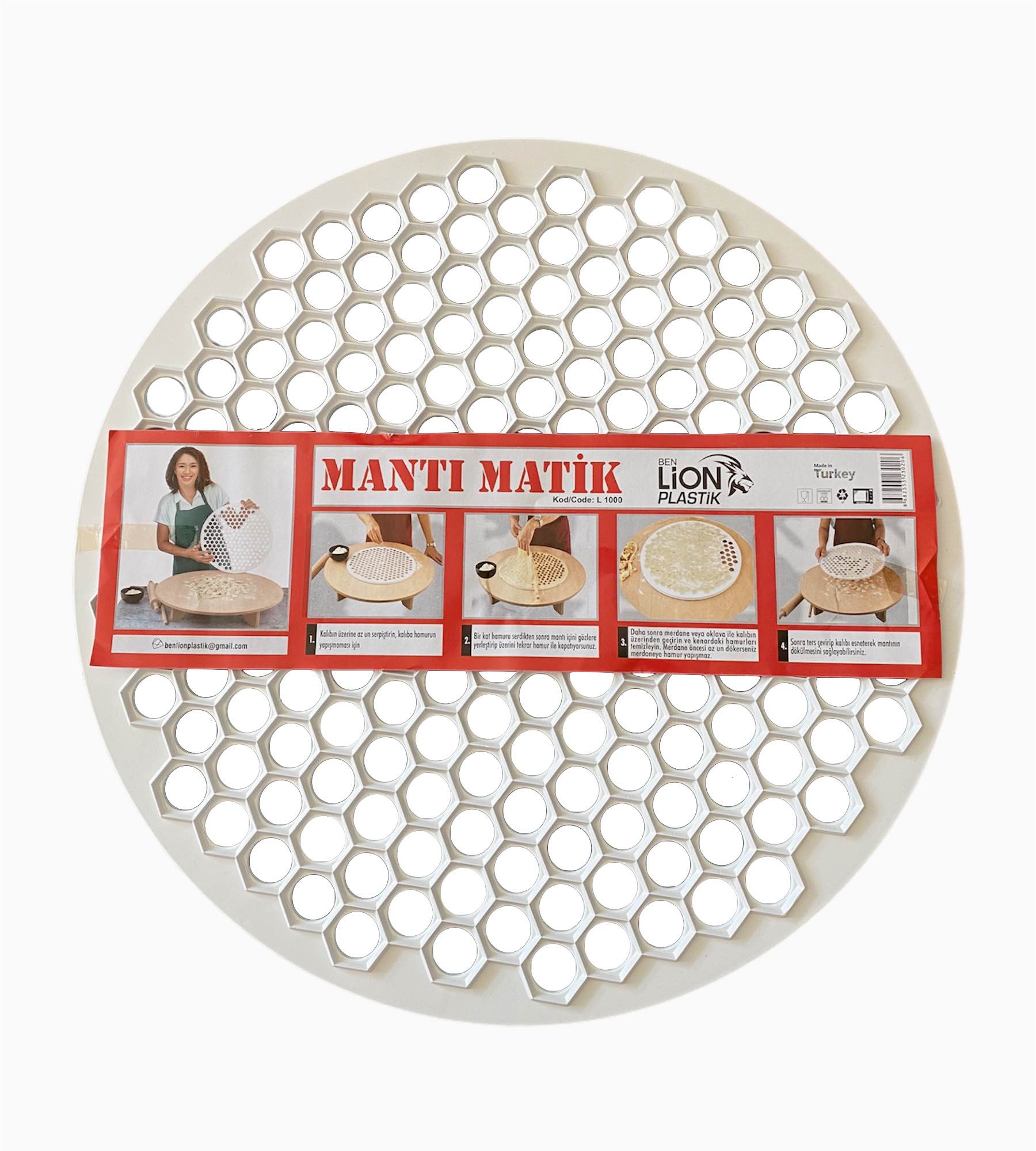 LION-Matiform-1-a CiCi HOME Manti-Form Teigform für Türkische Tortellini - Runder Form