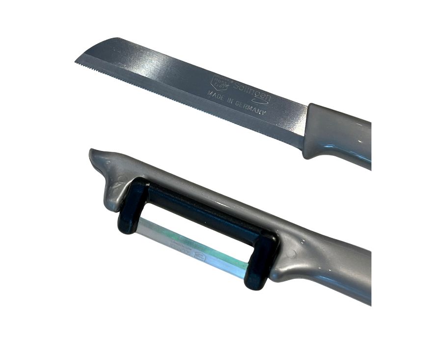 SOLINGEN Messer und Schäler Set Elegant Weiß-Grau