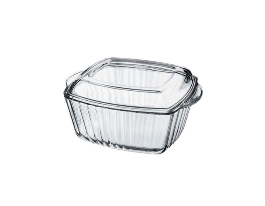 BORCAM-59049-f BORCAM 59039 Glas Auflaufform Topf mit Deckel 1,2 Liter