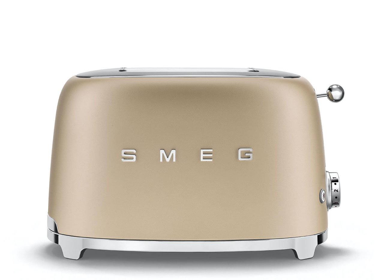 TSF01CHMEU SMEG 2-Schlitz Toaster CHAMPAGNER MATT Retro Style 950W TSF01CHMEU