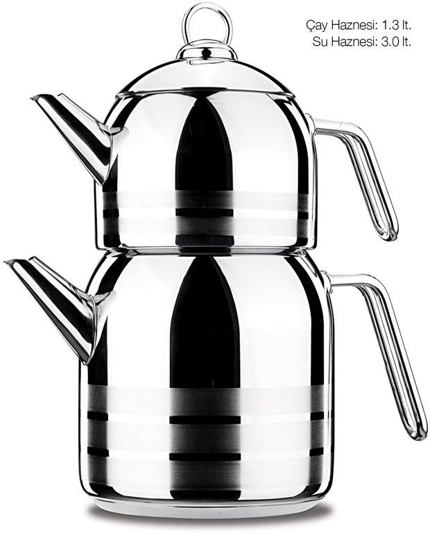 A091 Korkmaz Induktion Große Teekanne MEGA A091 1,3/3,0 Liter