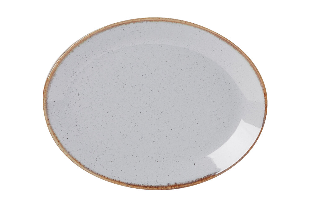 04ALM001568 SEASONS GREY Oval Teller 14x18 cm