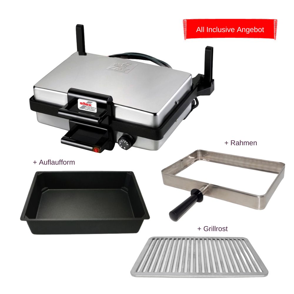 Silex-Alle-Zubeho-r-1 Silex ALL INCLUSIVE Angebot Silex Grill + Auflaufform + PRO Rahmen + Grillrost