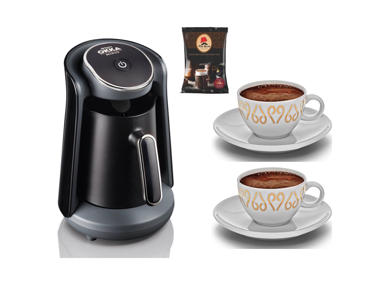 Minio-krom-aktionspaket-1 Arzum Okka MINIO KROM AKTIONSPAKET Kaffeemaschine mit Tassen