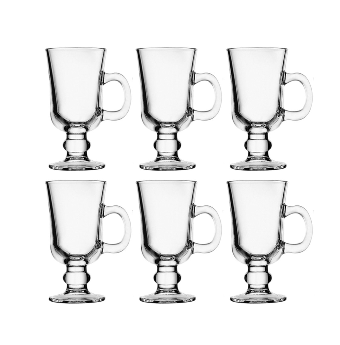 55141-6er Pasabahce IRISH COFFEE Henkelbecher Glas 230ml 6er Set 55141
