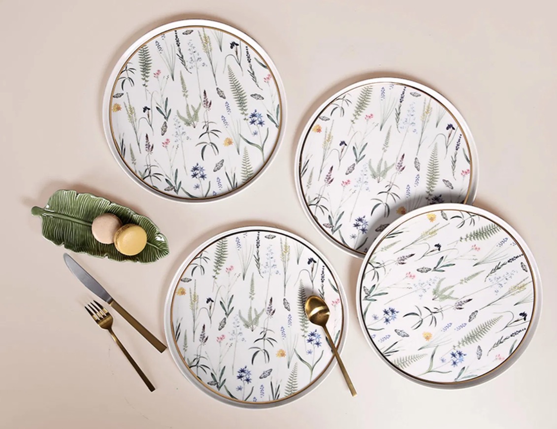 04ALM007313-a Porland BOTANICAL Design Servierteller 4er Set 27cm