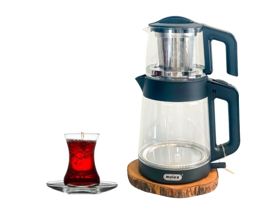 Mulex-Glas-Teekocher-290104S-3 MULEX Teekocher und Wasserkocher Komplett Glas SCHWARZ 1L - 2L