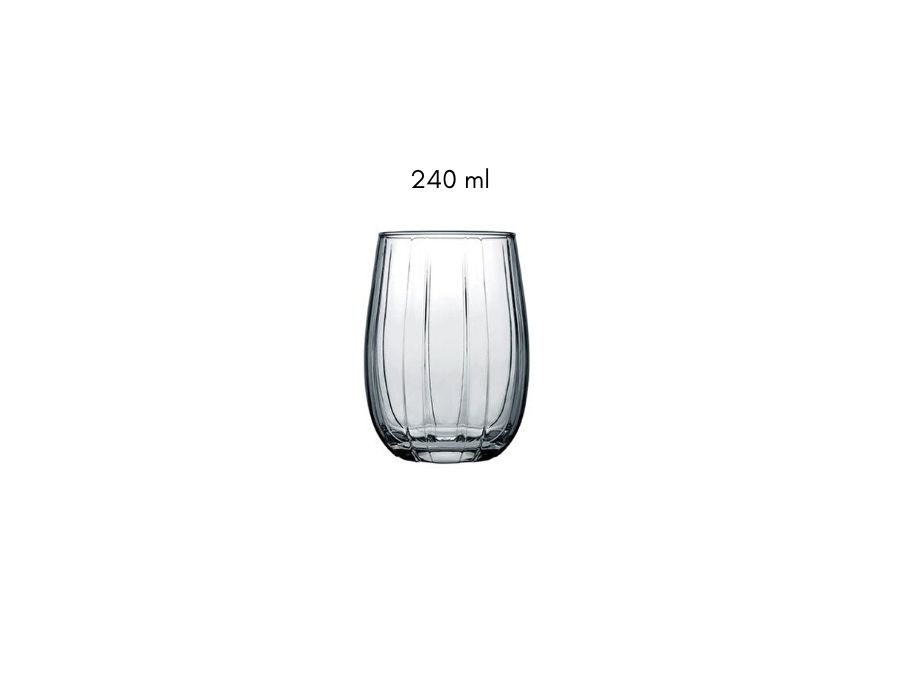 Linka-420302-grau-1 Pasabahce LINKA GRAU 240 ml 420302 Wassergläser Kurz 6er Set