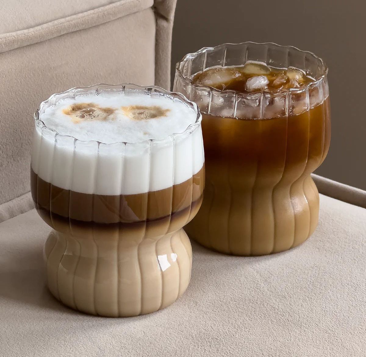 MULEX Stylische Kaffeegläser STRIPE MS437 2er Set 300ml