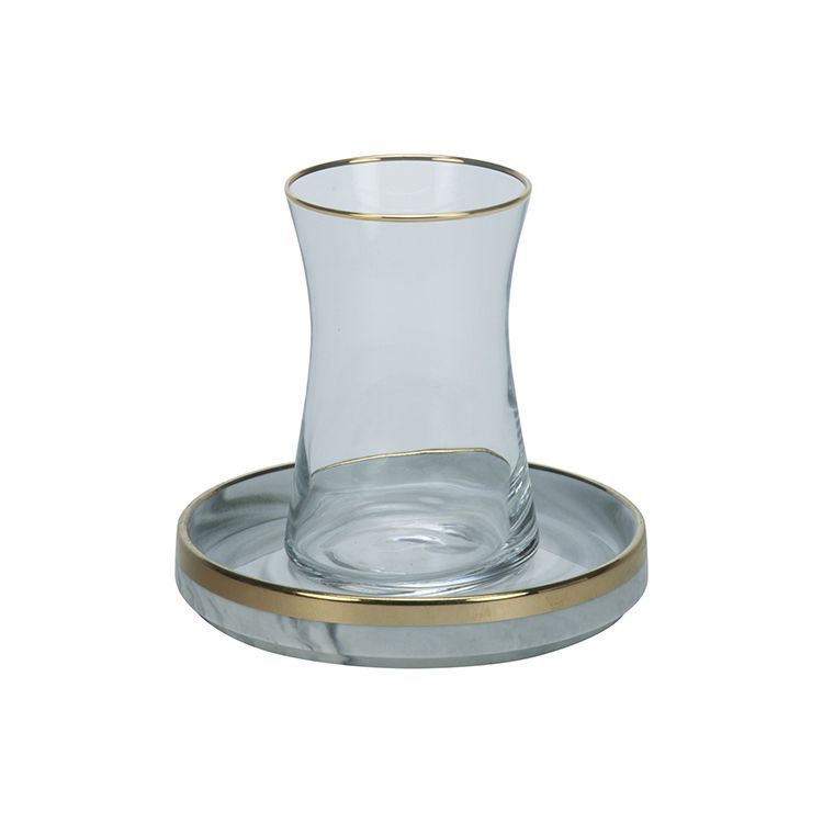 br-03020-0215_2 SENS Elegantes Teeset WEIß-GRAU-GOLD 6 Personen Set 12-teilig