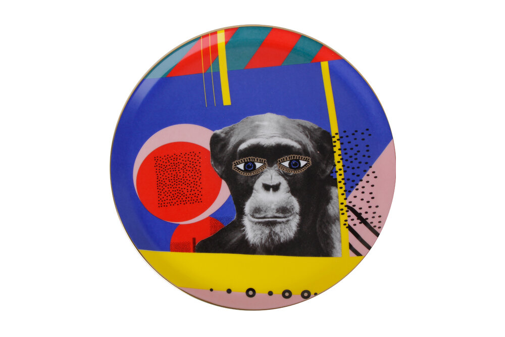 04ALM005128-a WILD LIFE Affe Design Servierteller 28 cm Porland