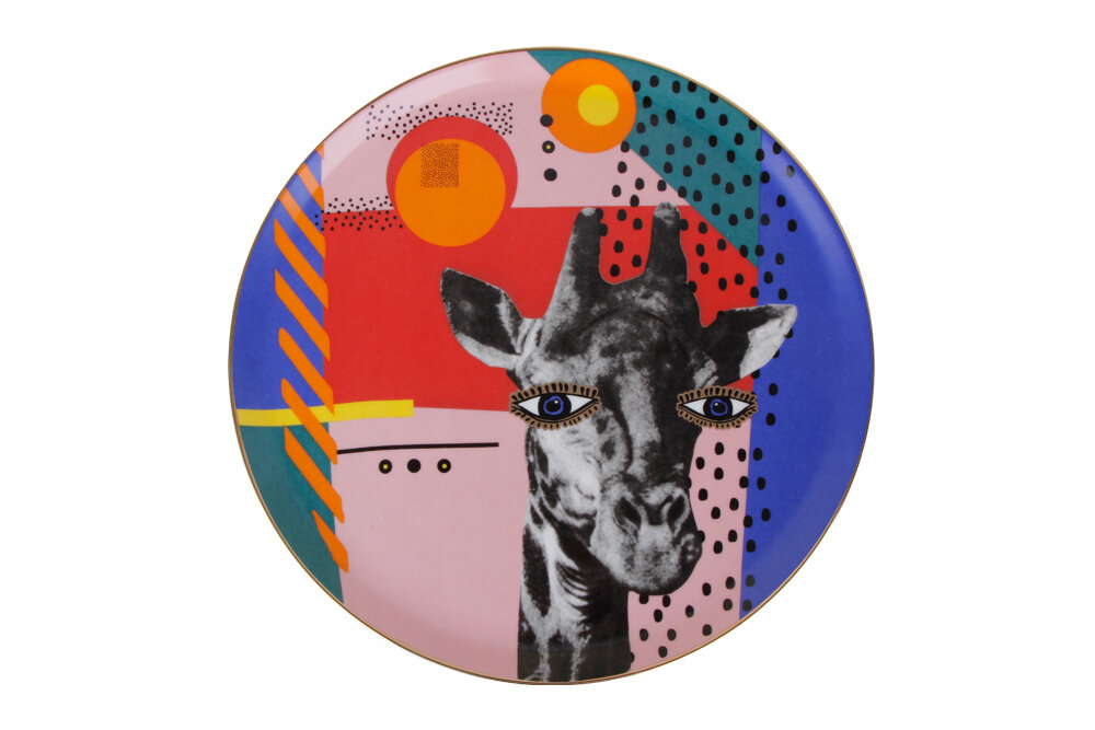 04ALM005132-a WILD LIFE Giraffe Design Servierteller 28 cm Porland