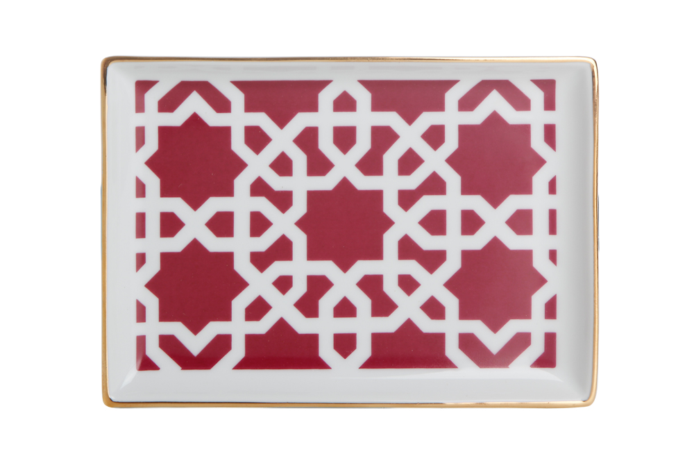 04A-P018779 Frühstück-Teller Fuchsia MOROCCO 13x18cm von Porland