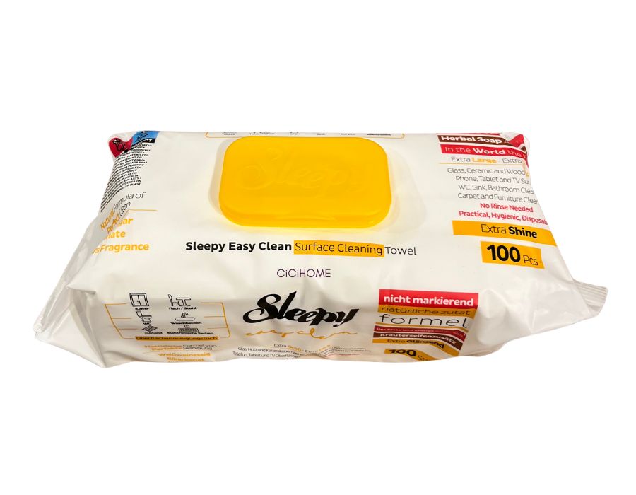 Sleepy-Kra-uterseifen-Zusatz-1 SLEEPY Easy Clean Reinigungstücher Feuchttücher mit Kräuterseifen-Zusatz 1-Pack 100 Blatt