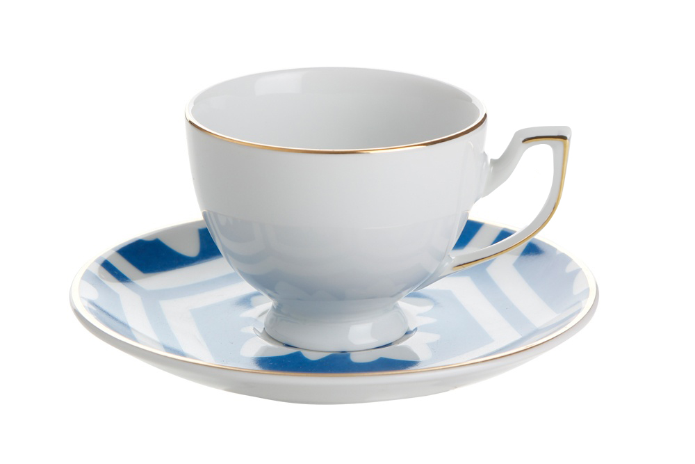 04A-P018901 Tee-/Kaffeetasse mit Untersetzer Hellblau MOROCCO 170ml von Porland