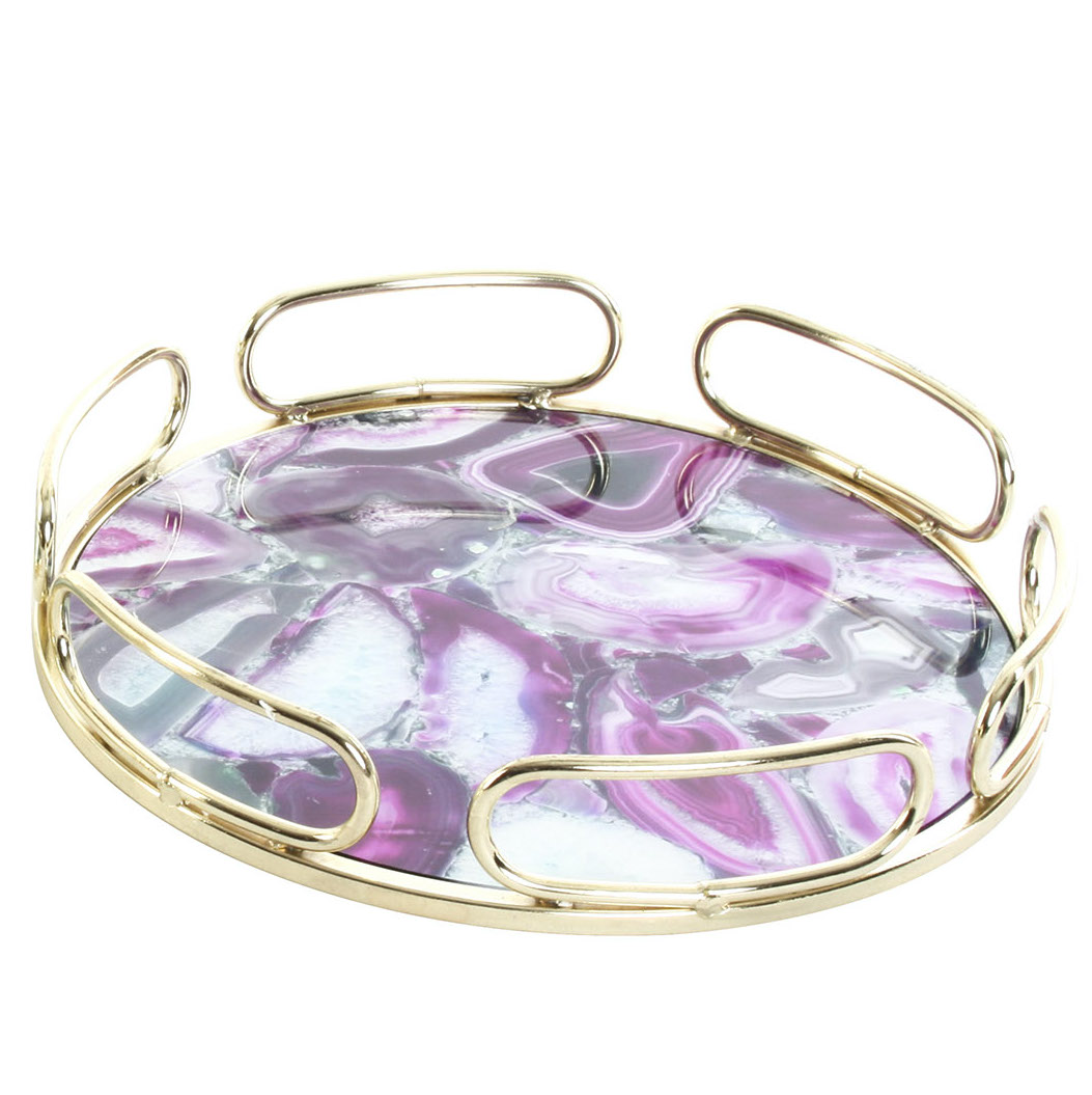 LD-153924-RosaDBLx5bxjfRTho Serviertablett GEODA Rund 38 cm ROSA GOLD