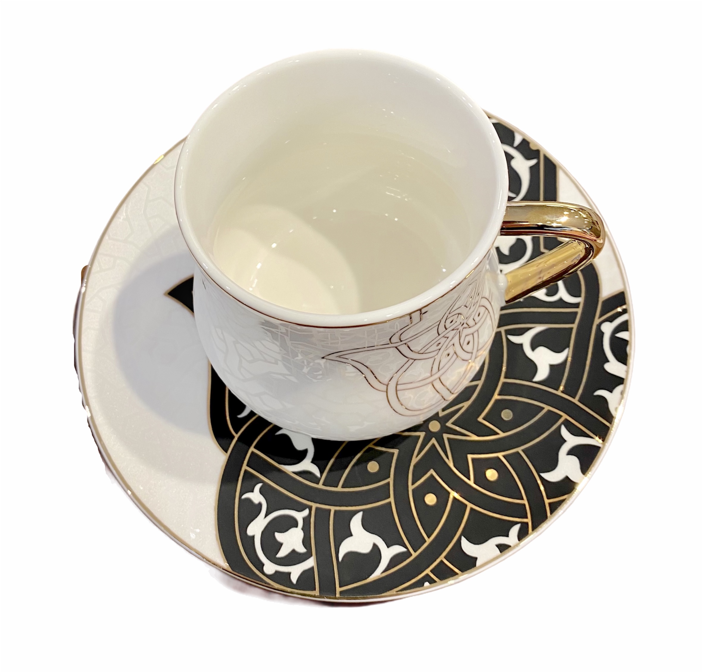 ANCIENT-Teetasse-2 ANCIENT Design Teetassen Kaffeetassen Set Schwarz-Weiß 12-teilig