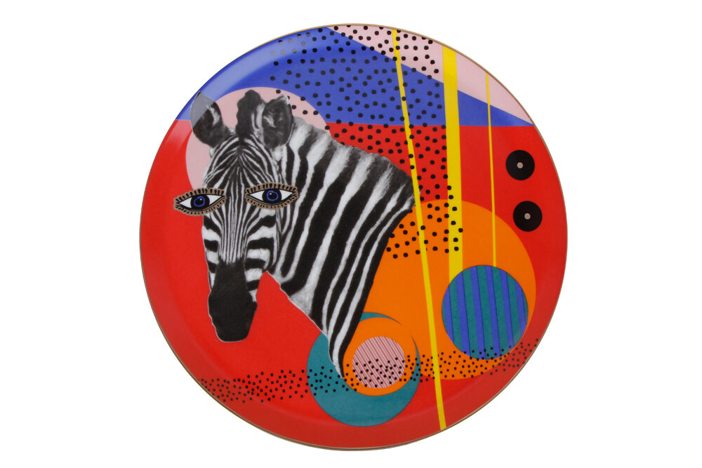 04ALM005136-a WILD LIFE Zebra Design Servierteller 28 cm Porland
