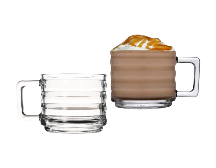 BRICKS-55833-g Pasabahce BRICKS 55833 Elegante Kaffeebecher 250 ml 6er Set